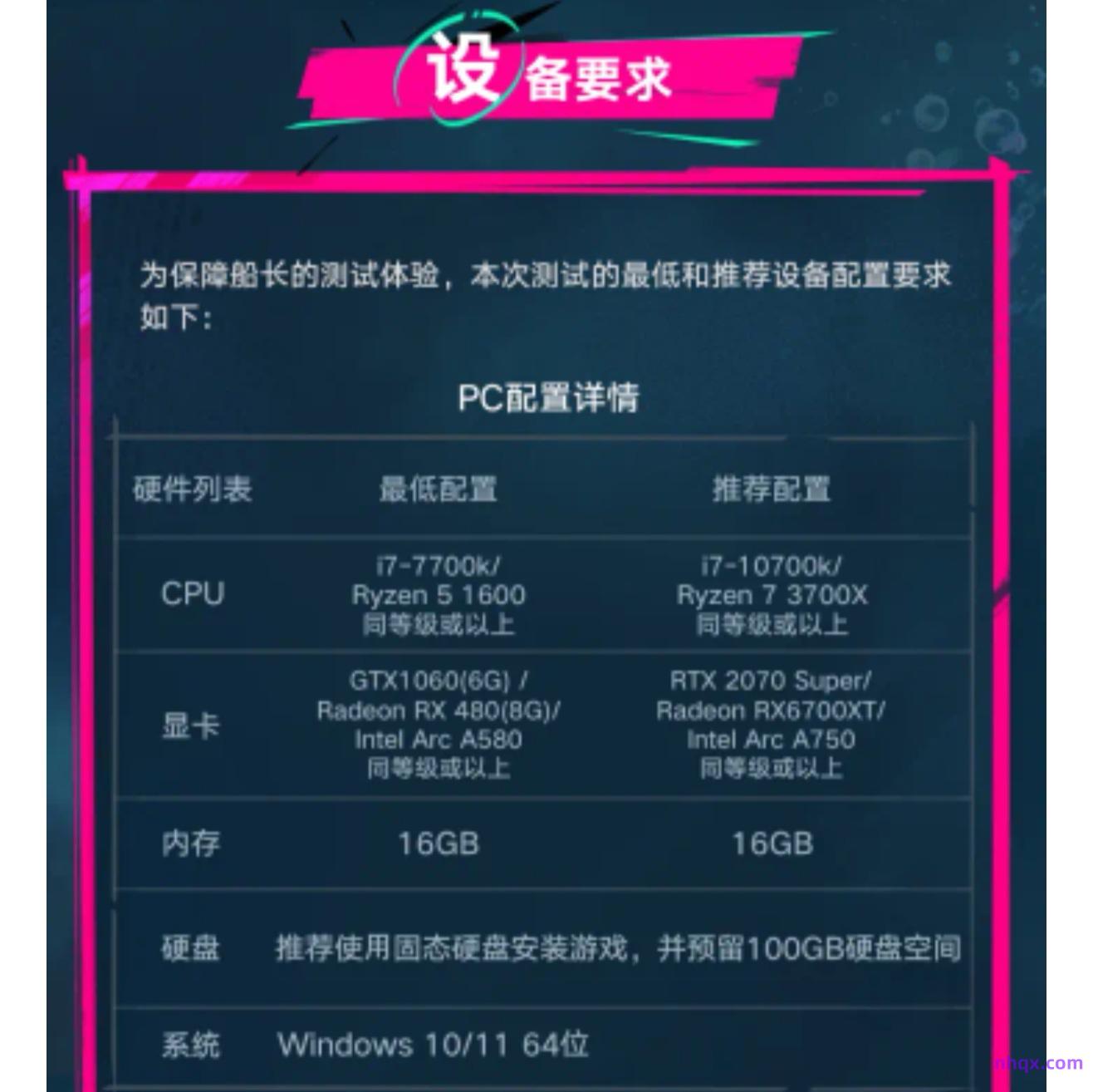 遗忘之海(破晓号)收费测试对手机端和电脑端配置要求-2
